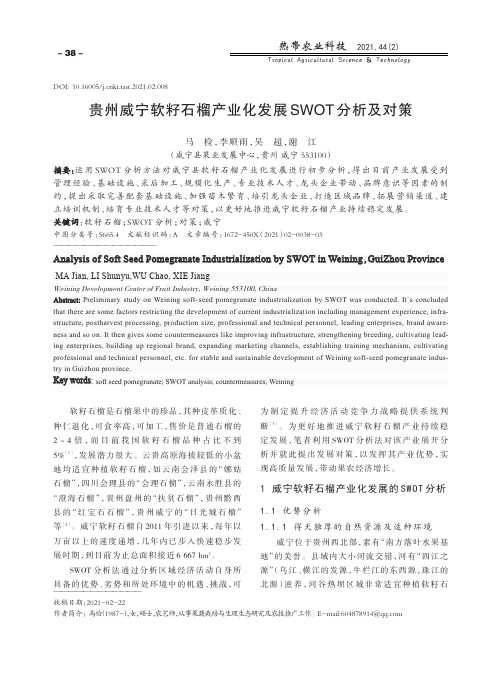 贵州威宁软籽石榴产业化发展SWOT分析及对策