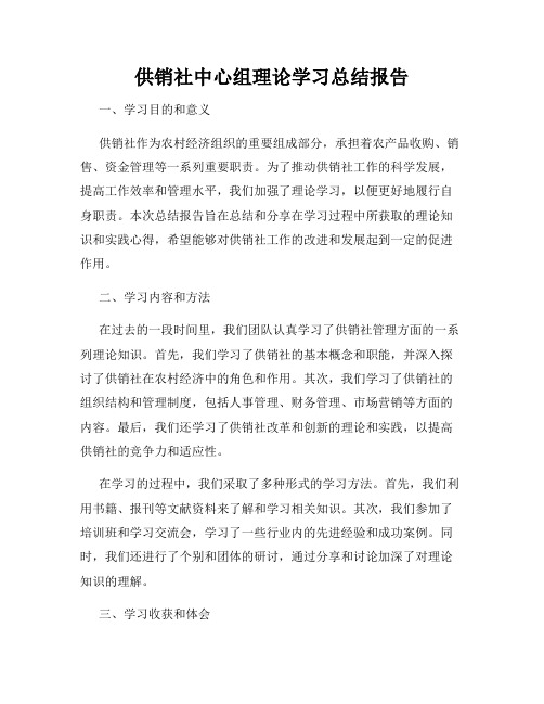 供销社中心组理论学习总结报告