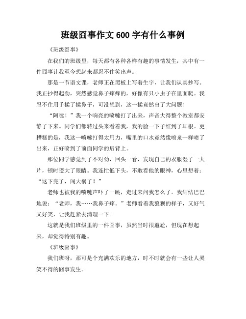 班级囧事作文600字有什么事例