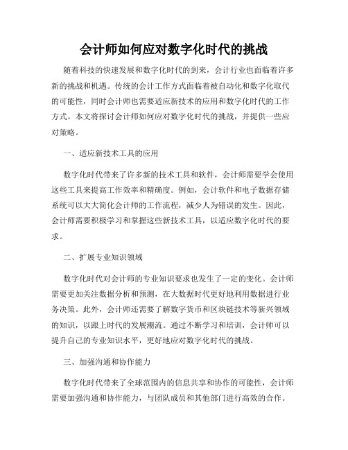 会计师如何应对数字化时代的挑战