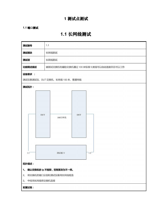 交换机测试点测试