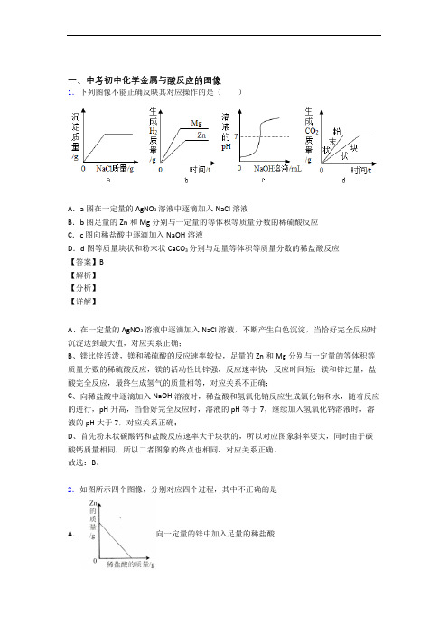 中考化学易错题专题训练-金属与酸反应的图像练习题含详细答案