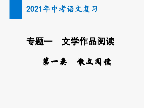 2021年中考语文复习专题一 文学作品阅读：散文阅读(考点讲解)