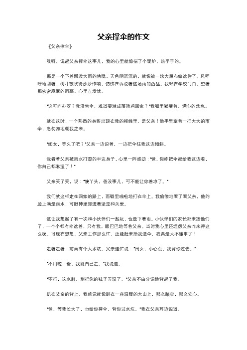 父亲撑伞的作文