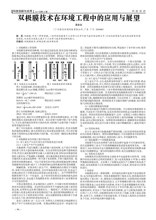 双极膜技术在环境工程中的应用与展望