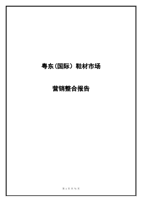 粤东国际鞋材市场营销推广报告