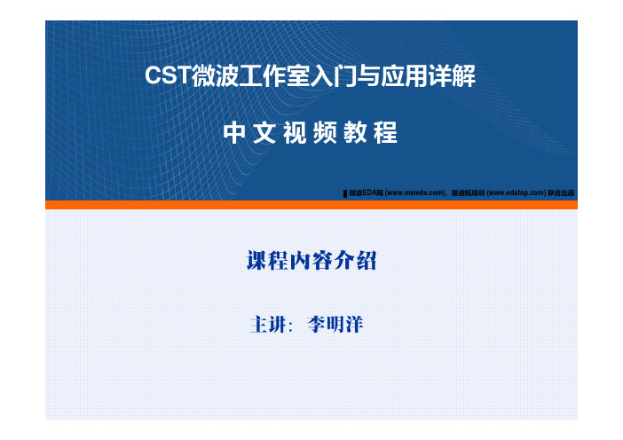 CST2013视频培训课程讲义