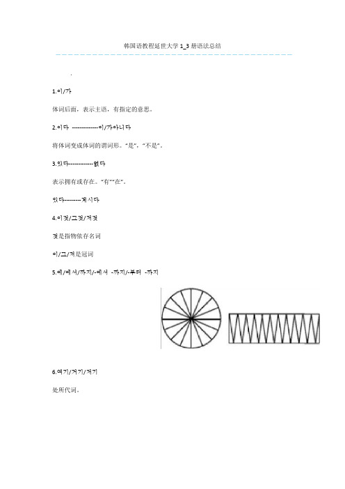 韩国语教程延世大学1_3册语法总结