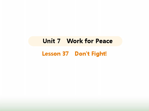 冀教版九年级英语Unit7 Lesson37 Don't Fight!课件