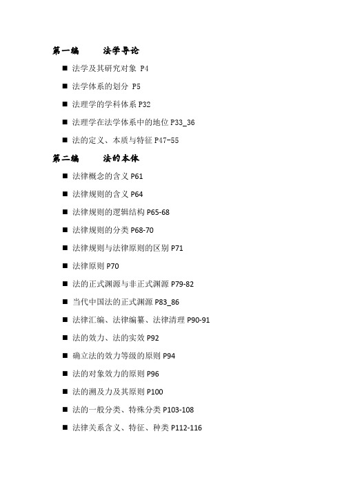 法理学目录复习