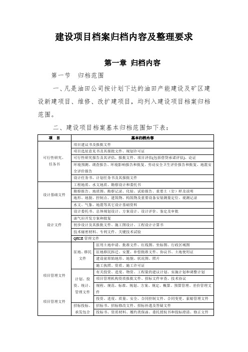 基建档案归档要求.