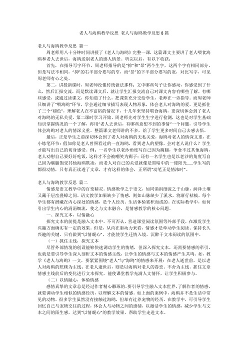 老人与海鸥教学反思 老人与海鸥教学反思8篇