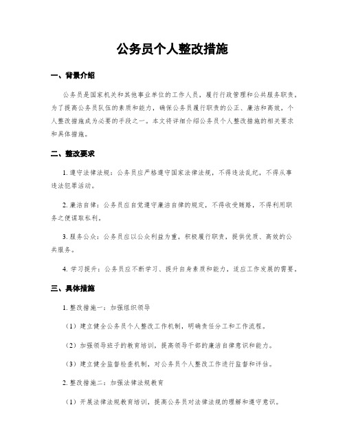 公务员个人整改措施