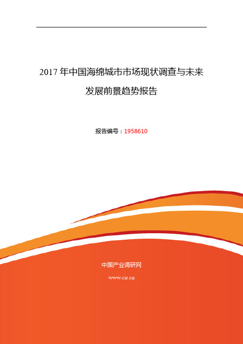 2017年海绵城市调研及发展前景分析 (目录)