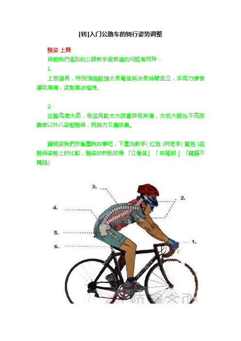 [转]入门公路车的骑行姿势调整