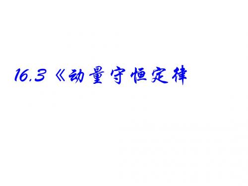 16.3动量守恒定律