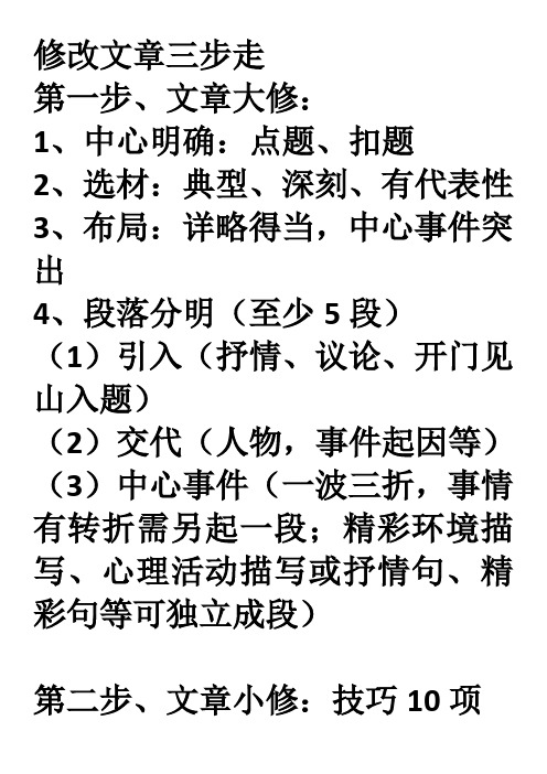 修改文章三步走