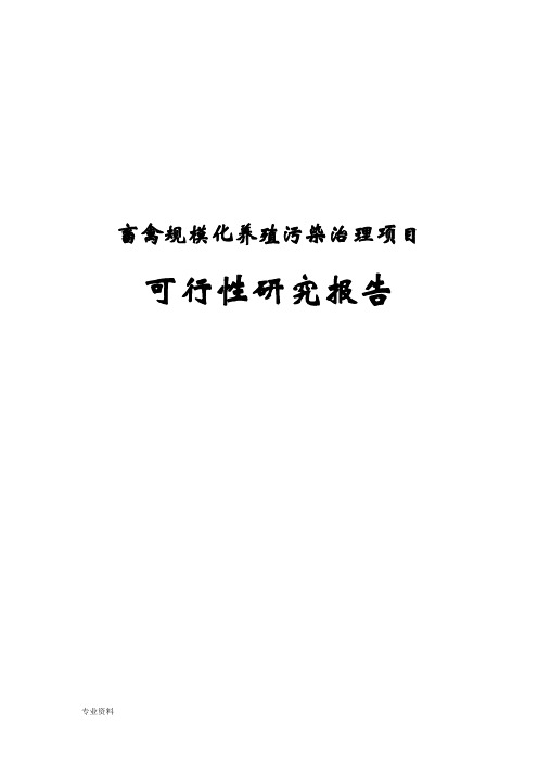 畜禽规模化养殖污染治理项目可行性研究报告