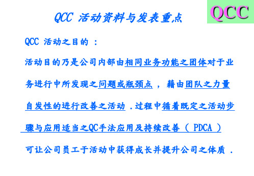 QCC 活动资料与发表重点