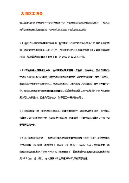 洛氏硬度计和布氏硬度计的区别差别对比