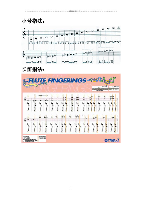 管乐器指法表精编版