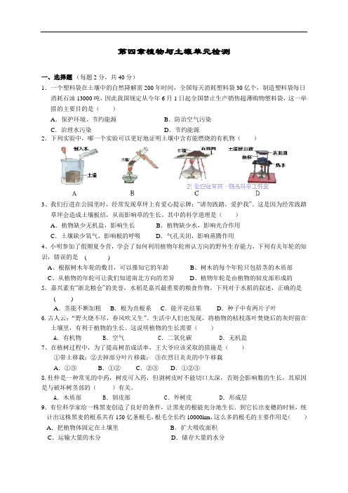 最新第四章植物与土壤单元检测卷word版本