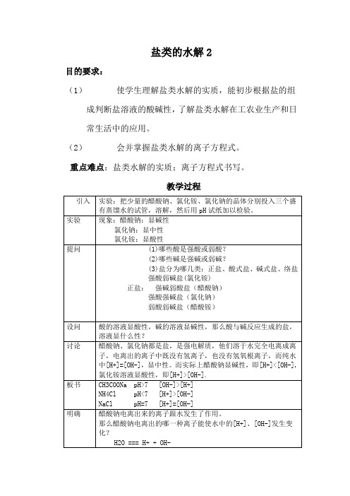 人教版高中化学第二册必修盐类的水解2