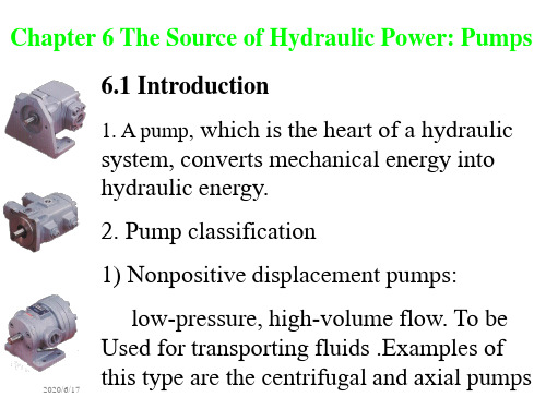 Chapter 6 The Source of Hydraulic Power Pumps 液压传动与控制英文课件