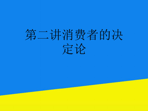 第二讲消费者的决定论【实用资料】