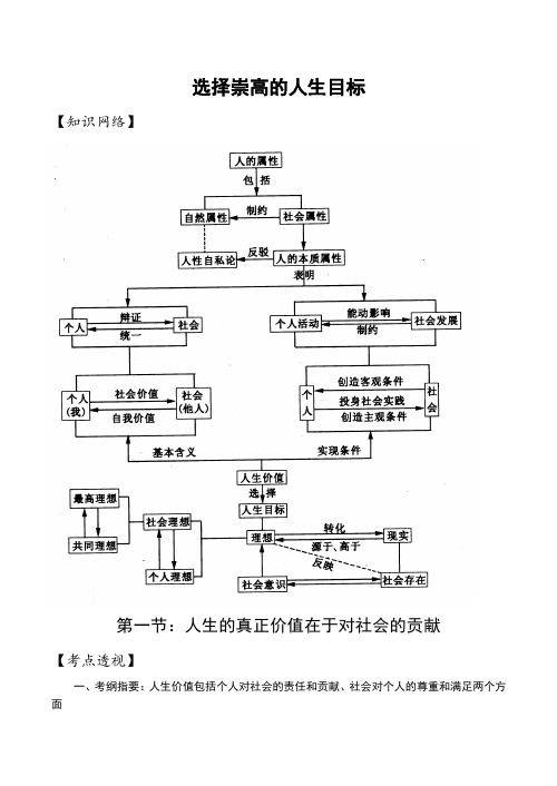 高二政治选择崇高的人生目标人教版