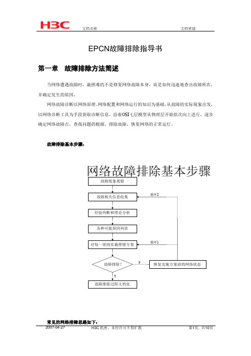 EPCN 故障排除指导书