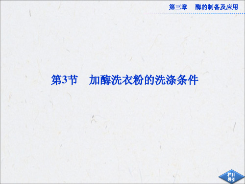 高中生物同步课件:3.3 加酶洗衣粉的洗涤条件(中图版选修1)