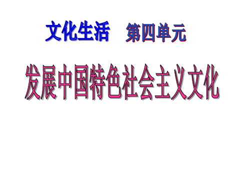 高中政治文化生活一轮复习《发展中国特色社会主义文化》