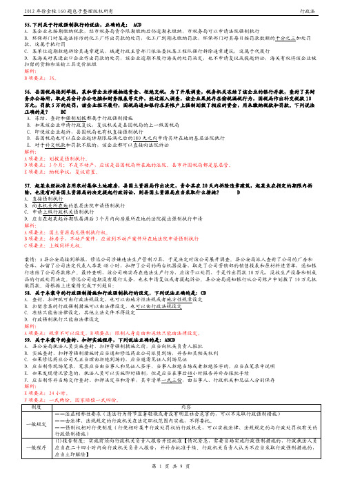 2012年行政法160题-徐金桂修正版【详细解析】2