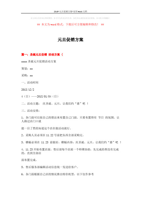 2019-元旦促销方案-实用word文档 (10页)