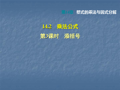 人教版八年级数学上册课件第14章 整式的乘法与因式分解 ：14.2.3 添括号 (2)