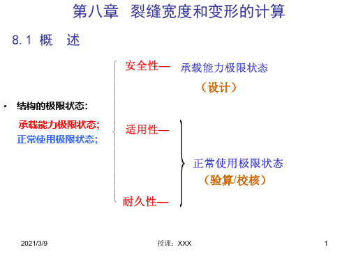 钢筋混凝土构件正常使用极限状态验算PPT课件