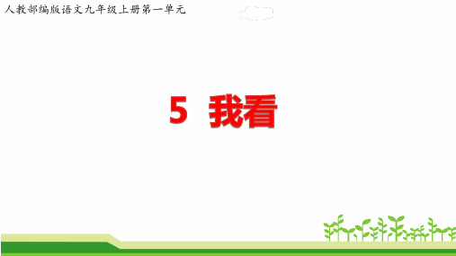 部编版语文九年级上册第一单元《我看》公开课课件