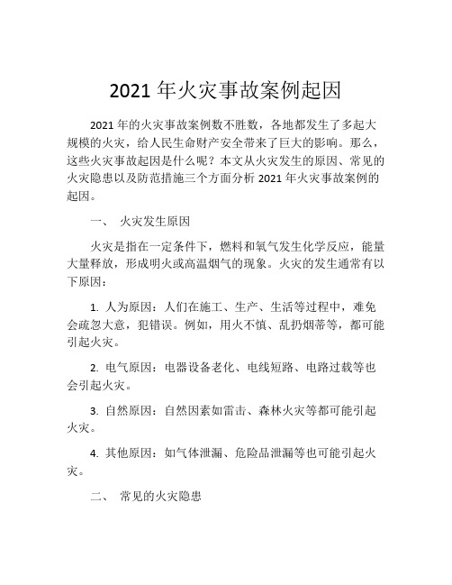 2021年火灾事故案例起因