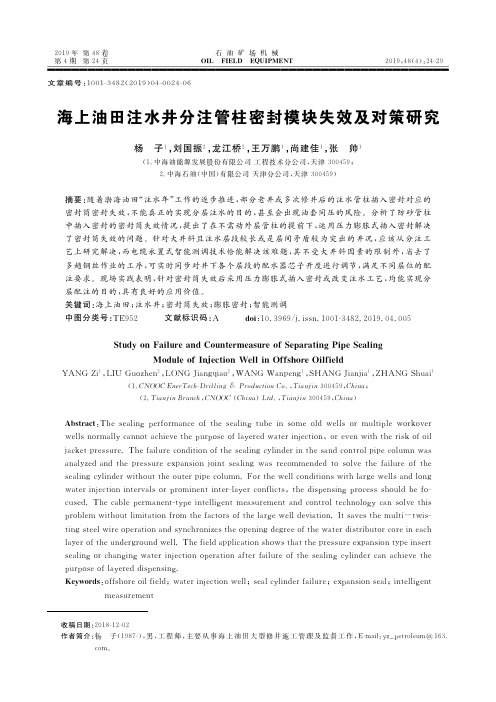 海上油田注水井分注管柱密封模块失效及对策研究