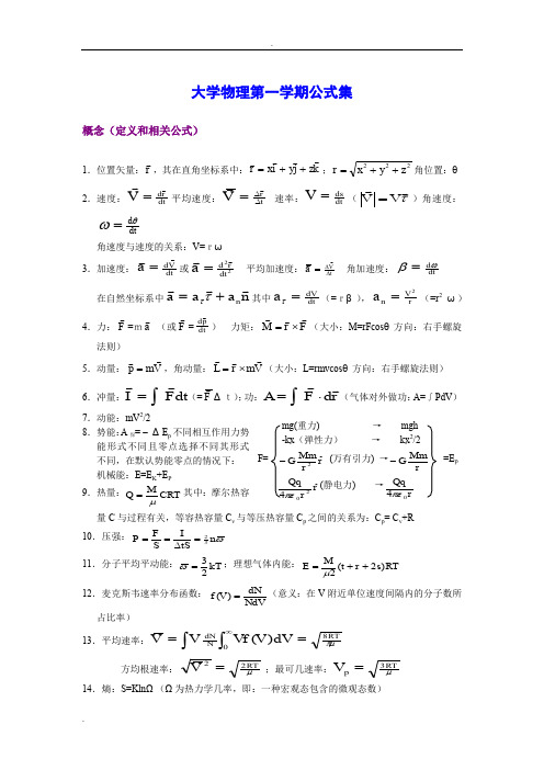 大学物理上下册常用公式