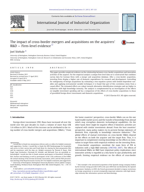 The-impact-of-cross-border-mergers-and-acquisitions-on-the-acquirers-R-amp-D-Firm-level-evidence