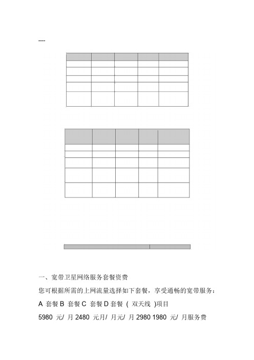 海卫通宽带卫星通信服务资费信息