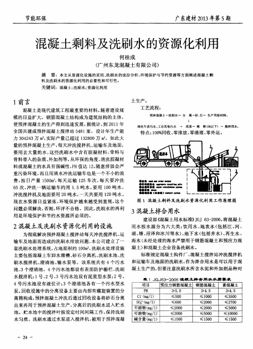 混凝土剩料及洗刷水的资源化利斥