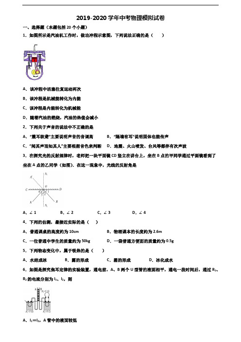 河南省洛阳市2019-2020学年中考物理预测试题