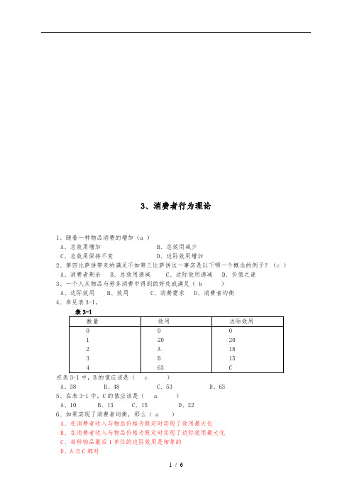 消费者行为理论考题