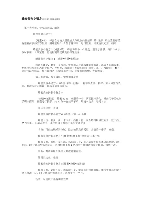 蜂蜜美容小秘方