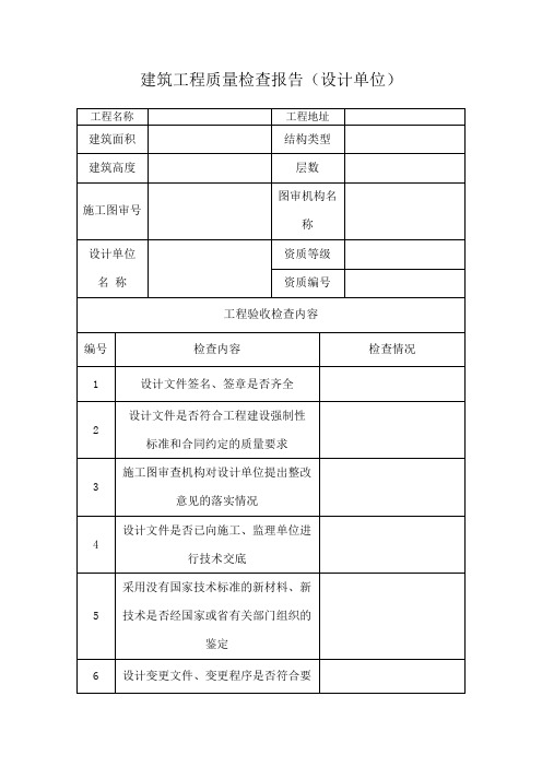 勘察设计质量检查报告