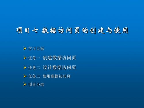 Access 2003中文版实用教程项目7 数据访问页的创建与使用