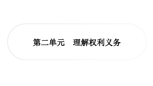 初中毕业道德与法治总复习作业课件 八年级下册 第二单元 理解权利义务